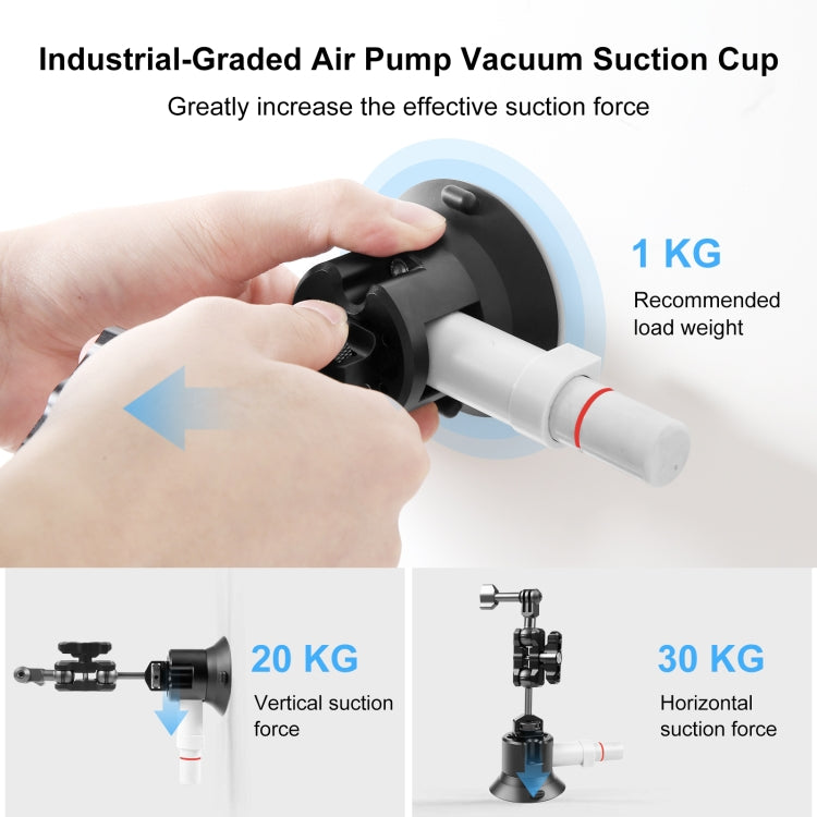 PULUZ 3 inch Car Single Pump Suction Cup Aluminum Alloy Mount (Black) - HoMEdemic™ 