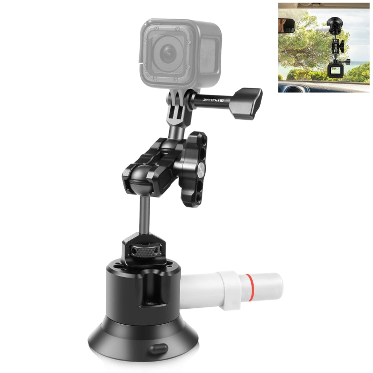 PULUZ Magic Arm with Pump Suction Cup Aluminum Alloy Mount (Black) - HoMEdemic™ 