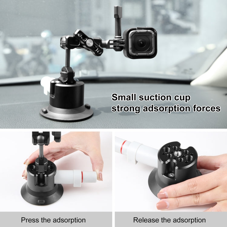 PULUZ Magic Arm with Pump Suction Cup Aluminum Alloy Mount (Black) - HoMEdemic™ 