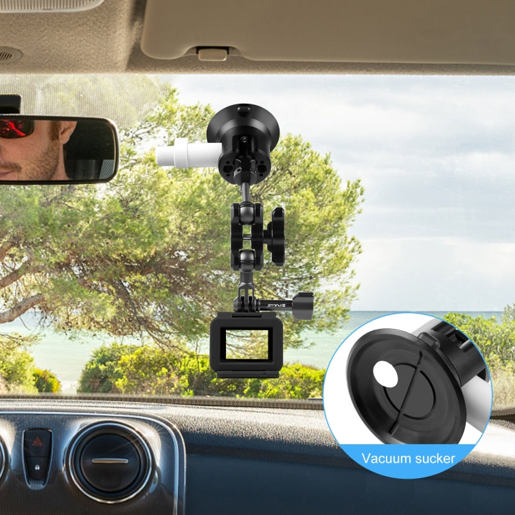 PULUZ Magic Arm with Pump Suction Cup Aluminum Alloy Mount (Black) - HoMEdemic™ 