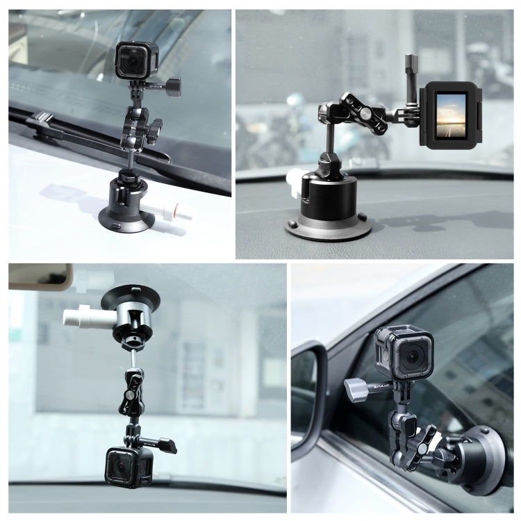 PULUZ Magic Arm with Pump Suction Cup Aluminum Alloy Mount (Black) - HoMEdemic™ 