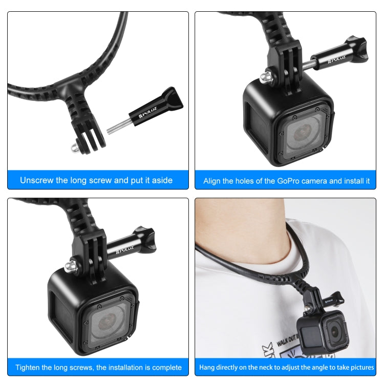 PULUZ Lazy Adjustable Neck Bracket for GoPro Action Cameras (Black) - HoMEdemic™ 