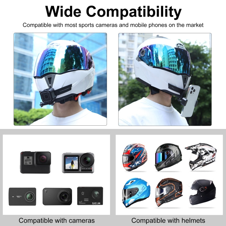 PULUZ Bending Action Camera Motorcycle Helmet Chin Mount (Black) - HoMEdemic™ 