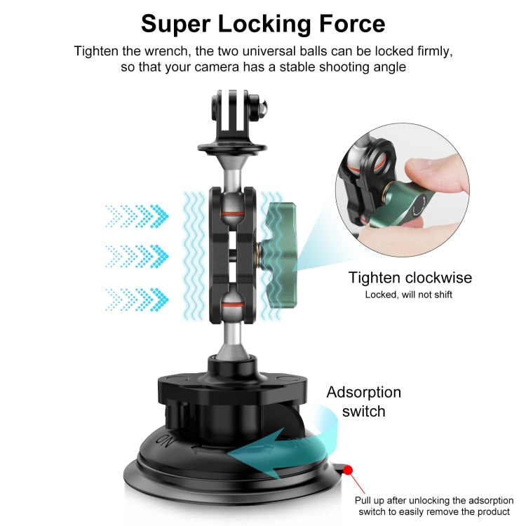 PULUZ Magic Arm Strong Suction Cup Aluminum Alloy Mount(Black) - HoMEdemic™ 