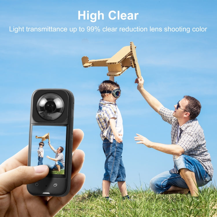 For Insta360 X3 PULUZ Lens Guard Optical Glass Protective Cover (Black) - HoMEdemic™ 