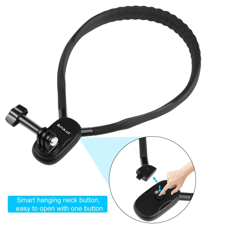 PULUZ Lazy Neck Bracket POV View Mount for GoPro Action Cameras (Black) - HoMEdemic™ 