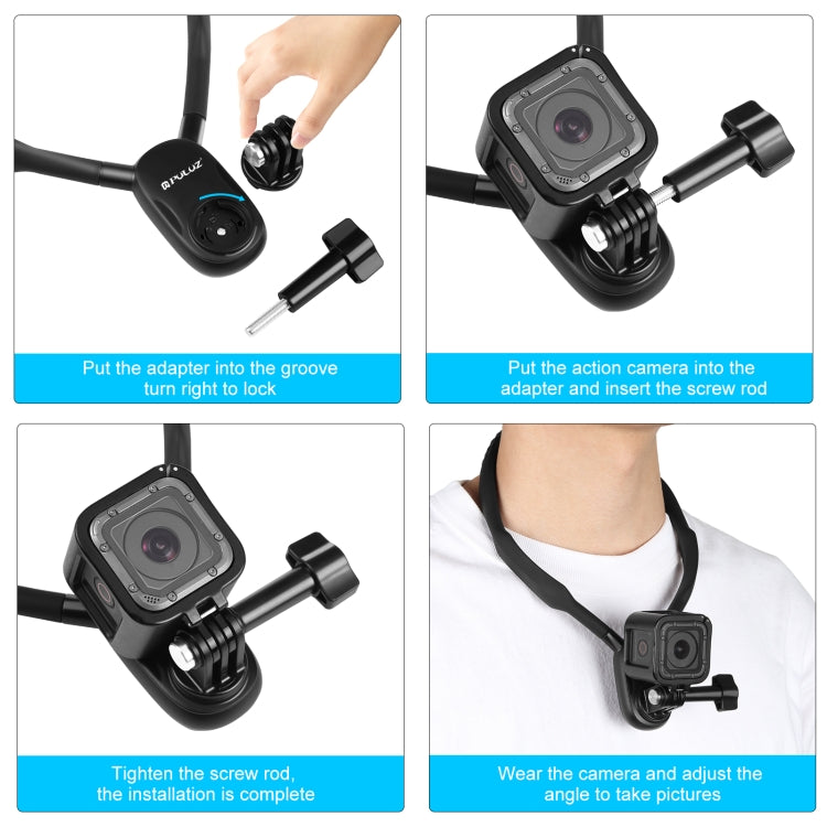 PULUZ Lazy Neck Bracket POV View Mount for GoPro Action Cameras (Black) - HoMEdemic™ 