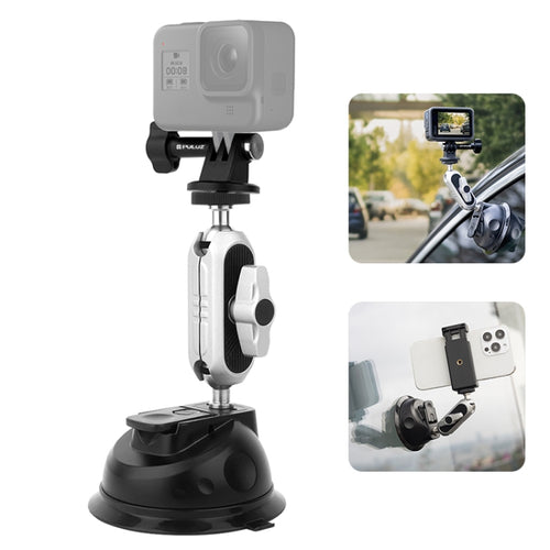 PULUZ Car Suction Cup Arm Mount with Phone Clamp & Mount Adapter & Long Screw - HoMEdemic™ 