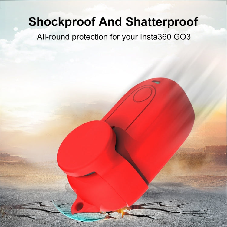 For Insta360 GO 3 PULUZ Camera Silicone Case with Lens  Cover (Red) - HoMEdemic™ 