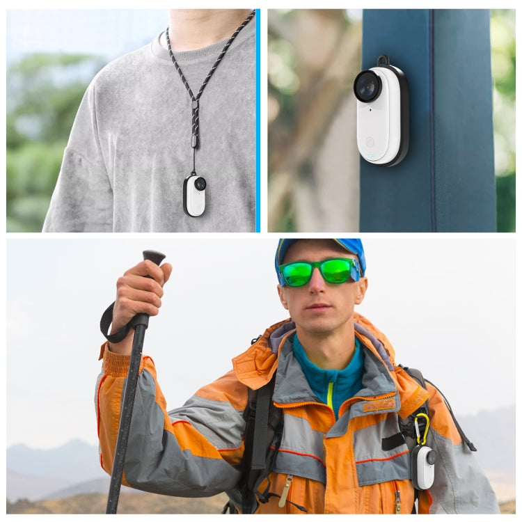 For Insta360 GO 3 / GO 3S PULUZ Body Magnetic Plastic Protective Frame Cage with Carabiner (Black) - HoMEdemic™ 