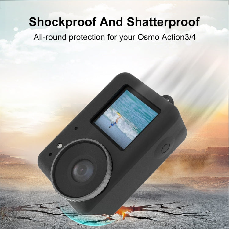 For DJI Osmo Action 5 Pro / 4 / 3 PULUZ Silicone Protective Case with Lens Cap (Black) - HoMEdemic™ 