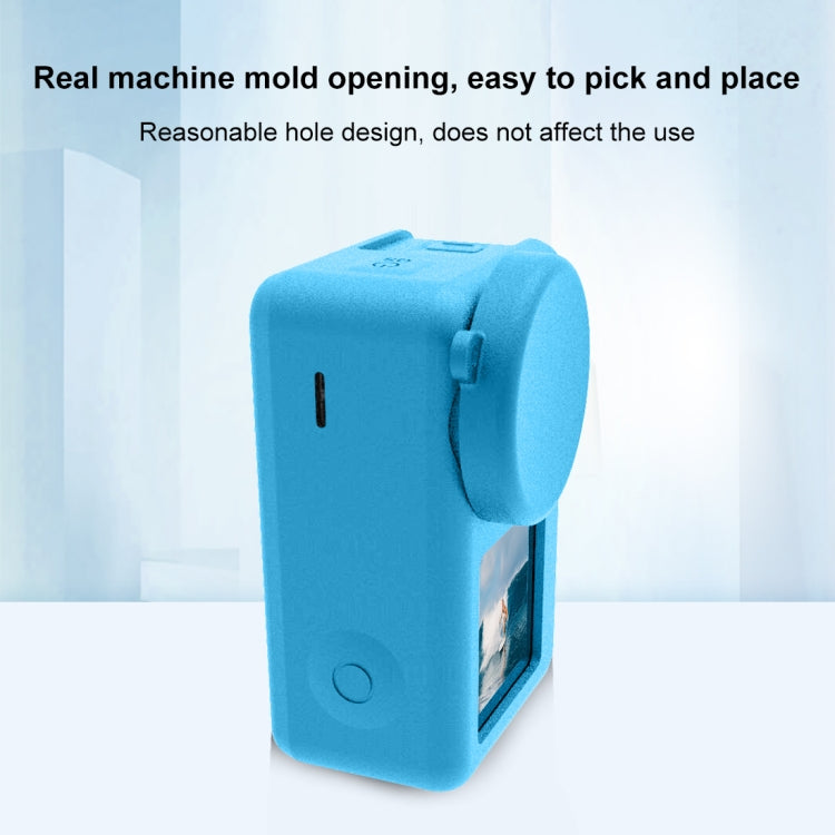 For DJI Osmo Action 5 Pro / 4 / 3  PULUZ Silicone Protective Case with Lens Cap (Blue) - HoMEdemic™ 