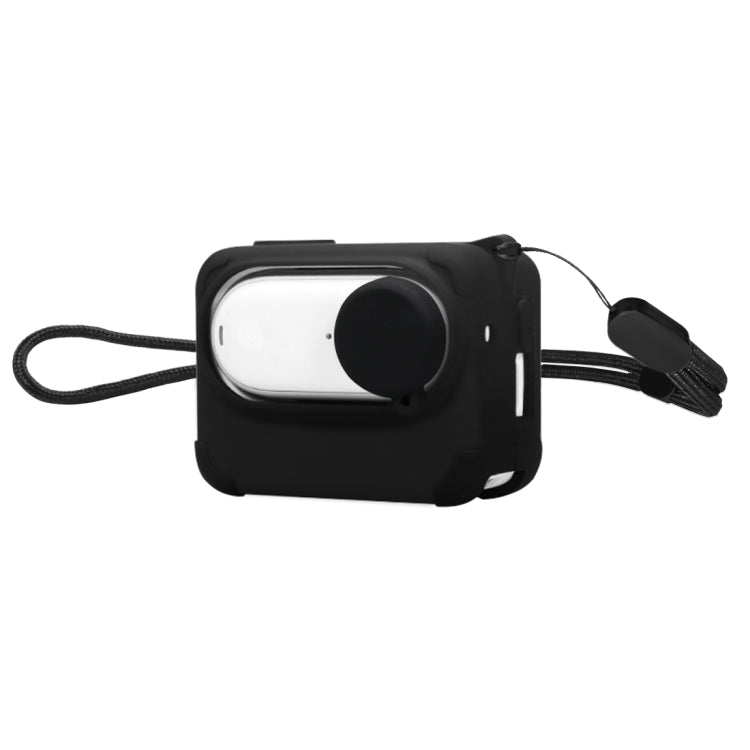 For Insta360 GO 3 PULUZ Camera Charging Case Silicone Case with Lens Cap & Strap (Black) - HoMEdemic™ 