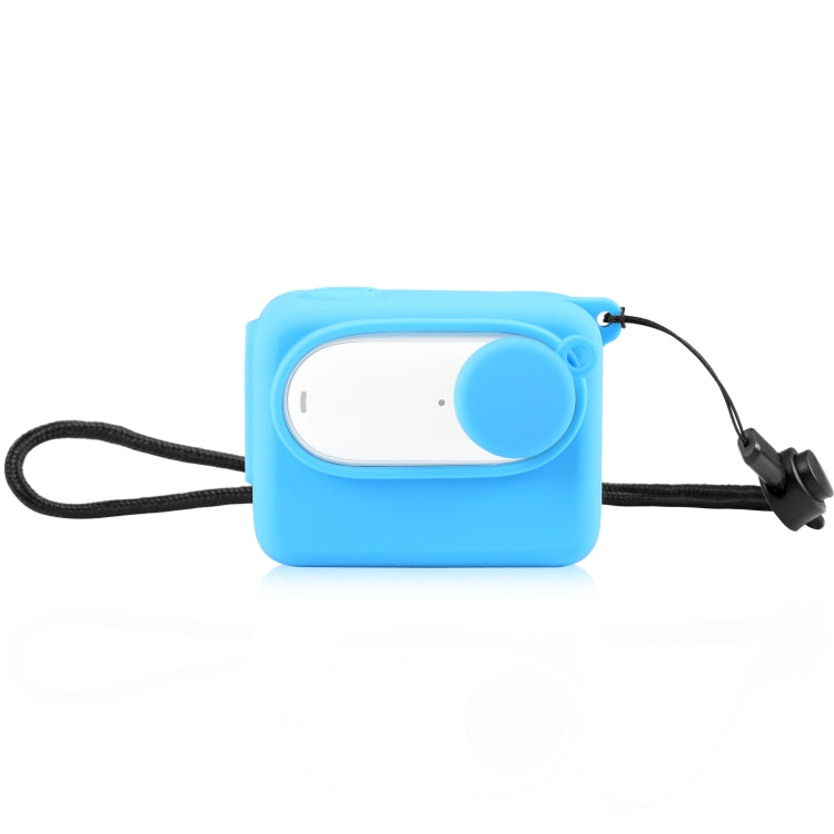 For Insta360 GO 3 PULUZ Camera Charging Case Silicone Case with Lens Cap & Strap (Blue) - HoMEdemic™ 