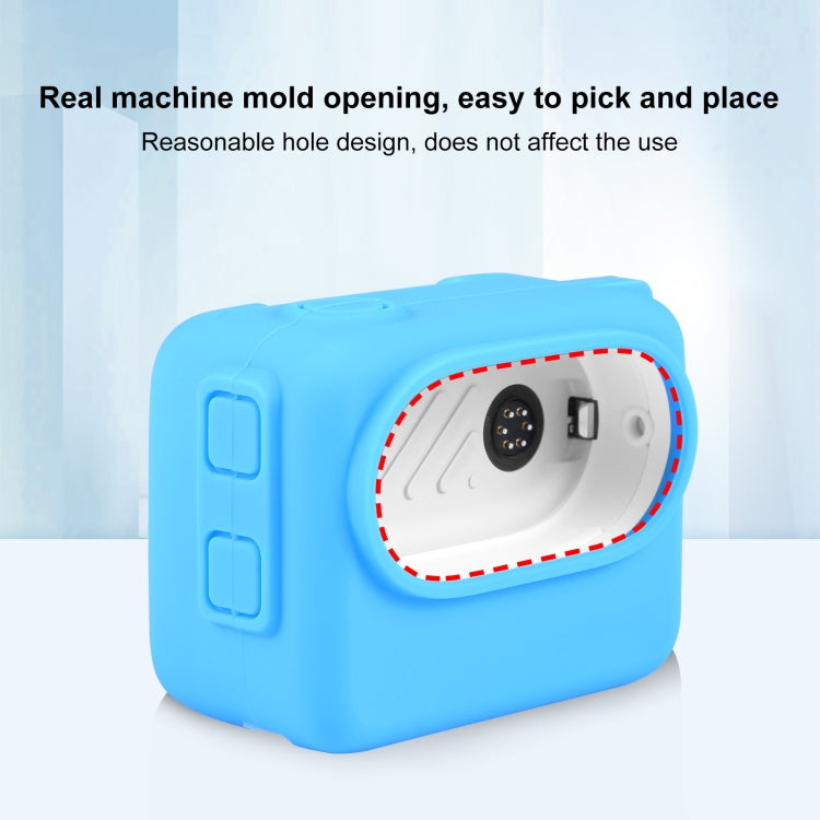 For Insta360 GO 3 PULUZ Camera Charging Case Silicone Case with Lens Cap & Strap (Blue) - HoMEdemic™ 