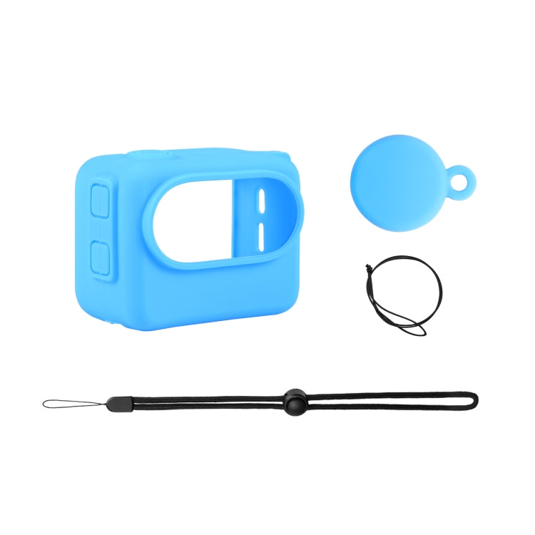 For Insta360 GO 3 PULUZ Camera Charging Case Silicone Case with Lens Cap & Strap (Blue) - HoMEdemic™ 
