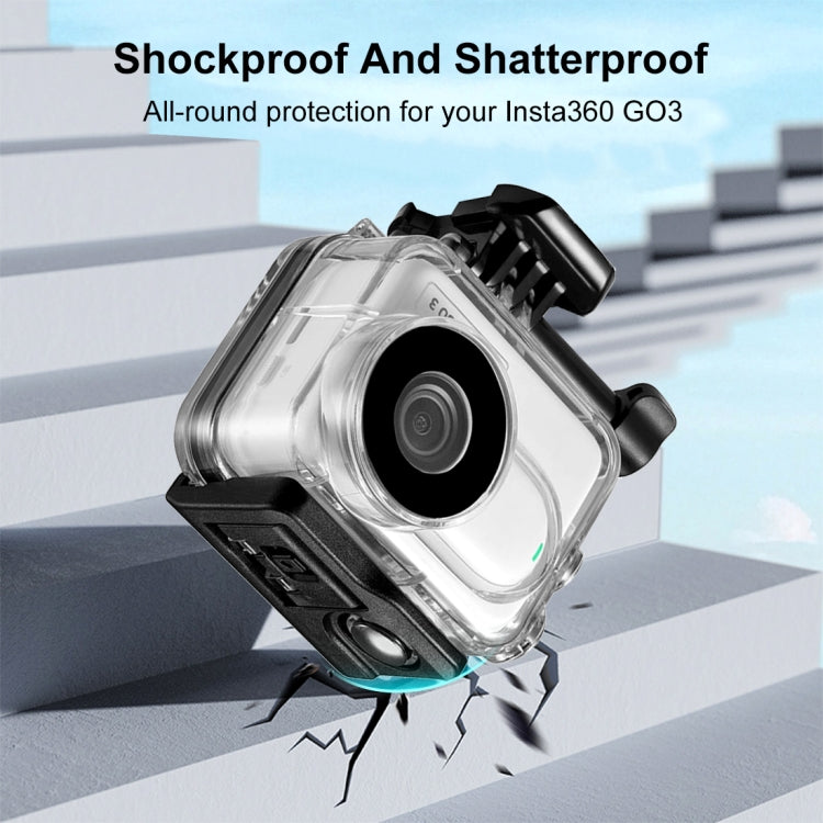 For Insta360 GO 3  / GO 3S PULUZ 60m Underwater Waterproof Housing Case with Base Adapter & Screw (Transparent) - HoMEdemic™ 