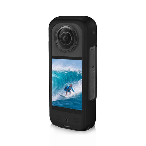 For Insta360 X3 PULUZ Silicone Case Protective Cover with Hand Strap (Black) - HoMEdemic™ 