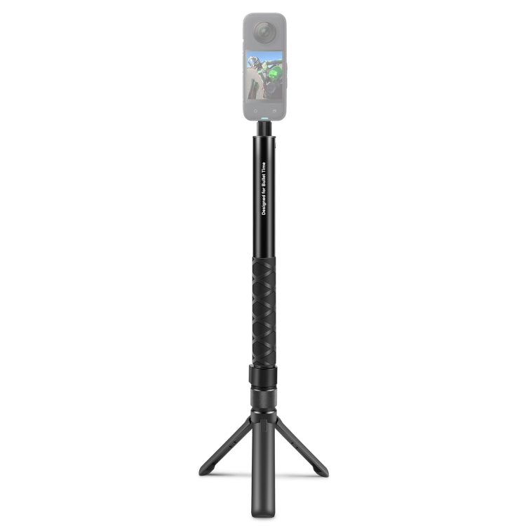 For Insta360 X3 / X4 / X5 / DJI Osmo 360 PULUZ Rotary Handle Desktop Tripod Stand 110cm Selfie Stick Monopod (Black) - HoMEdemic™ 