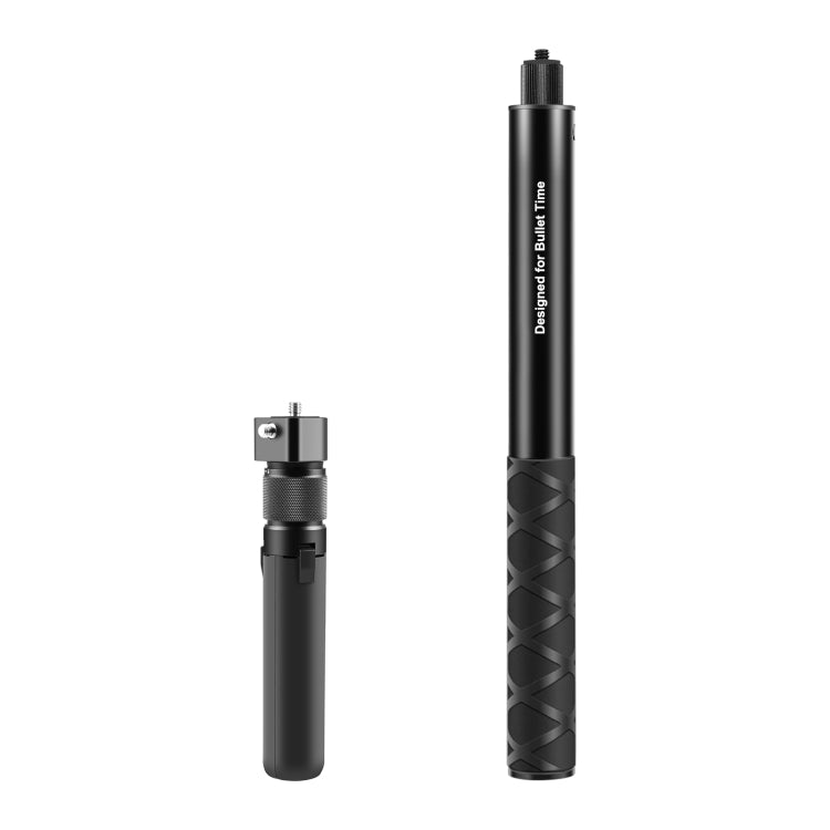 For Insta360 X3 / X4 / X5 / DJI Osmo 360 PULUZ Rotary Handle Desktop Tripod Stand 110cm Selfie Stick Monopod (Black) - HoMEdemic™ 