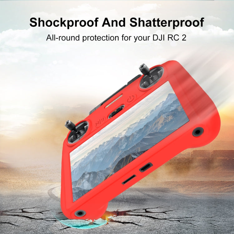For DJI Mini 4 Pro / Air 3 Remote Control / DJI RC 2 with Screen PULUZ Silicone Protective Case (Red) - HoMEdemic™ 