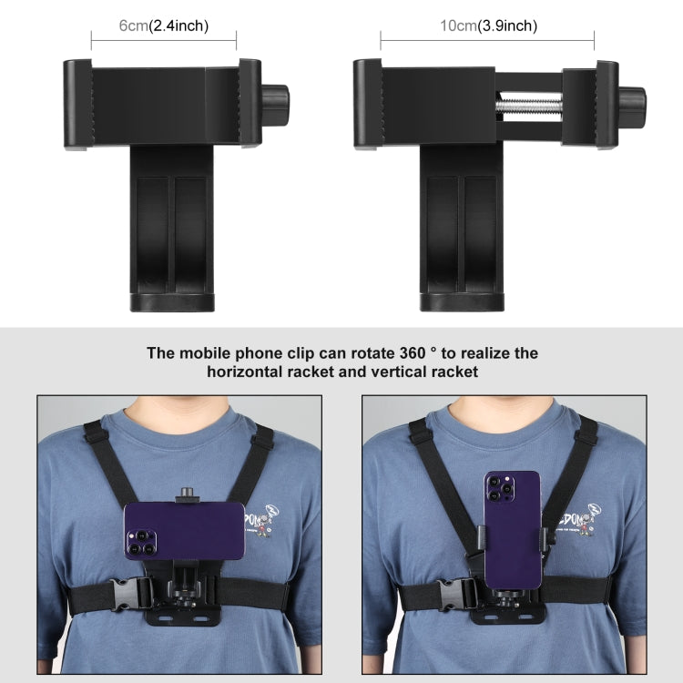 PULUZ  5 in 1 Adjustable Body Mount Belt Chest Strap with Phone Clamp & J Hook Mount & Long Screw Kit - HoMEdemic™ 