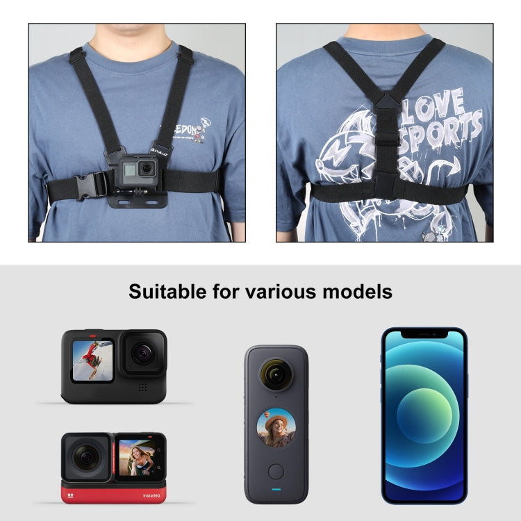 PULUZ  5 in 1 Adjustable Body Mount Belt Chest Strap with Phone Clamp & J Hook Mount & Long Screw Kit - HoMEdemic™ 