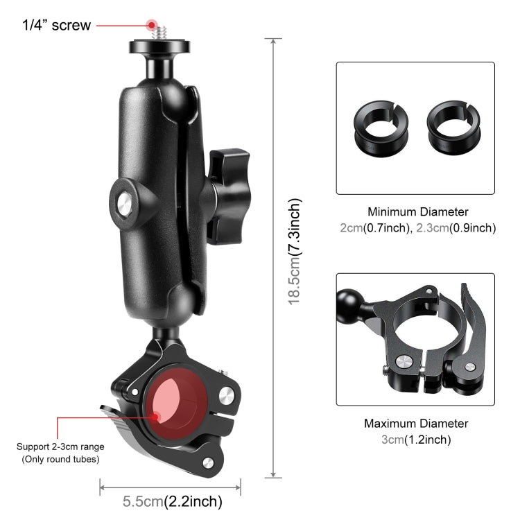 PULUZ Motorcycle O-Clip Quick Release Clamp Handlebar Fixed Mount Holder for GoPro and Other Action Cameras(Black) - HoMEdemic™ 