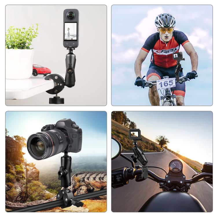 PULUZ Motorcycle Crab Clamp Handlebar Fixed Mount Holder for GoPro and Other Action Cameras(Black) - HoMEdemic™ 