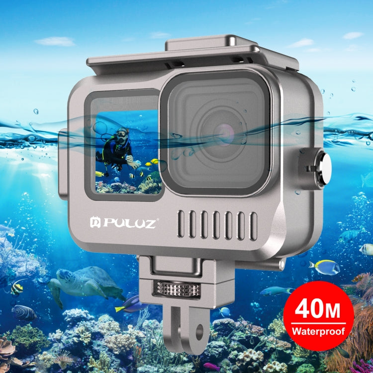 For GoPro HERO13 Black /12 Black /11 Black /10 Black /9 Black PULUZ 40m Waterproof Housing Aluminum Alloy Protective Case (Grey) - HoMEdemic™ 