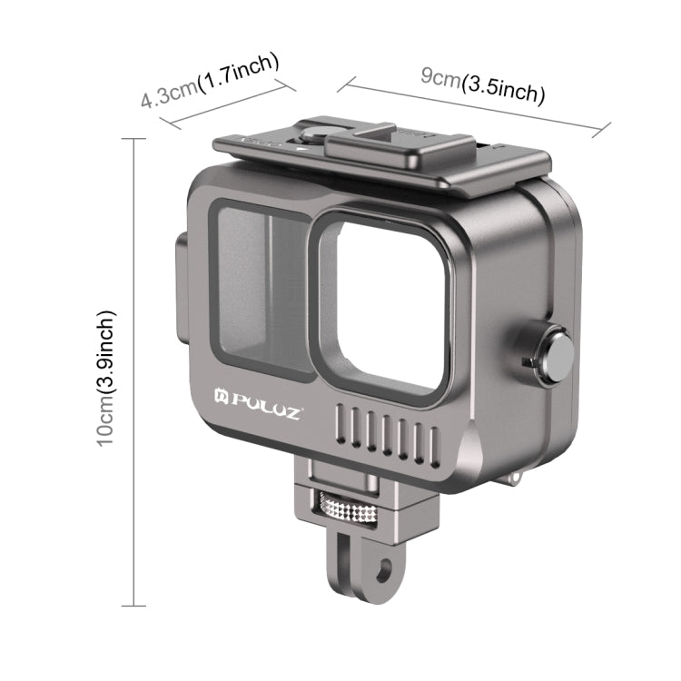 For GoPro HERO13 Black /12 Black /11 Black /10 Black /9 Black PULUZ 40m Waterproof Housing Aluminum Alloy Protective Case (Grey) - HoMEdemic™ 