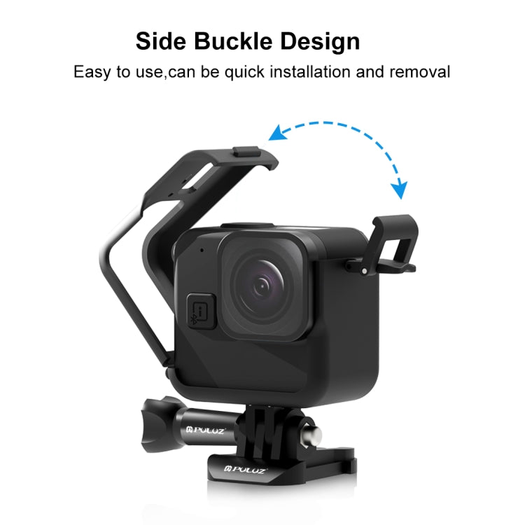 For GoPro Hero11 Black Mini PULUZ PC Plastic Border Frame with Buckle Basic Mount & Screw(Black) - HoMEdemic™ 