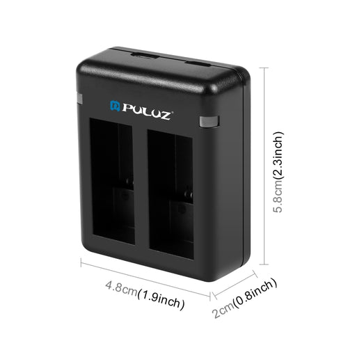 PULUZ USB Dual Batteries Charger for GoPro HERO12 Black /11 Black /10 Black /9 Black (Black) - HoMEdemic™ 