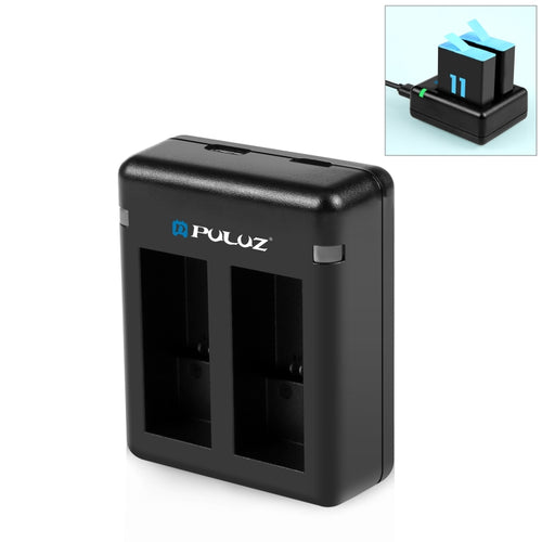 PULUZ USB Dual Batteries Charger for GoPro HERO12 Black /11 Black /10 Black /9 Black (Black) - HoMEdemic™ 