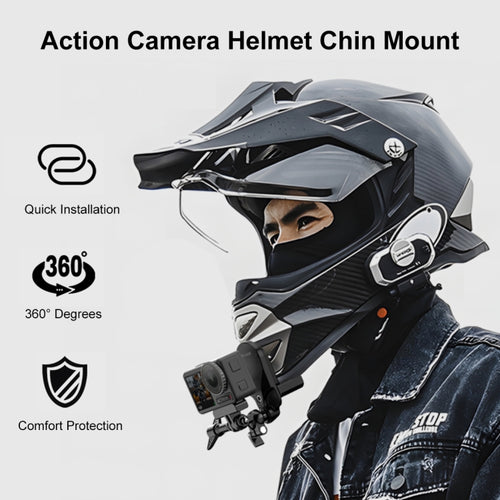 PULUZ Motorcycle Helmet Chin Clamp Mount for GoPro and Other Action Cameras (Black) - HoMEdemic™ 