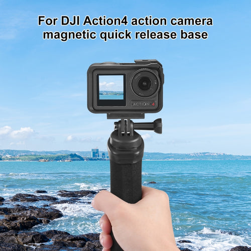 For DJI Osmo Action 5 Pro / 4 / 3 PULUZ Magnetic Quick Release Base Expansion Mount (Black) - HoMEdemic™ 