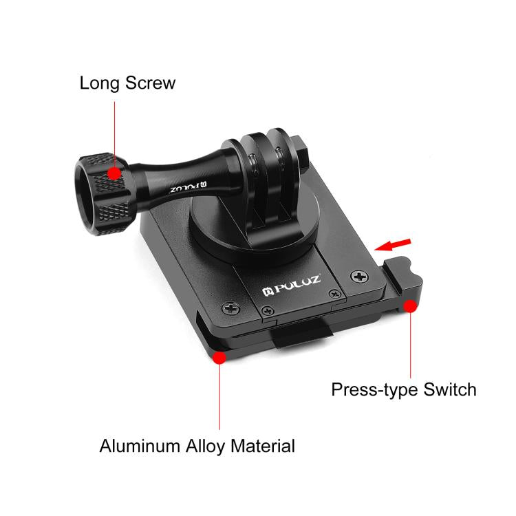 PULUZ Aluminum Quick Release Bracket NVG Helmet Mount for GoPro and Other Action Cameras (Black) - HoMEdemic™ 