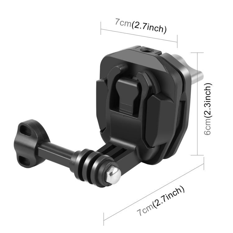 PULUZ Motorcycle Windshield Action Camera Mount Clip for GoPro Hero12 Black / DJI Osmo Action 4 / Insta360 X4 / Ace Pro and Other Action Cameras (Black) - HoMEdemic™ 
