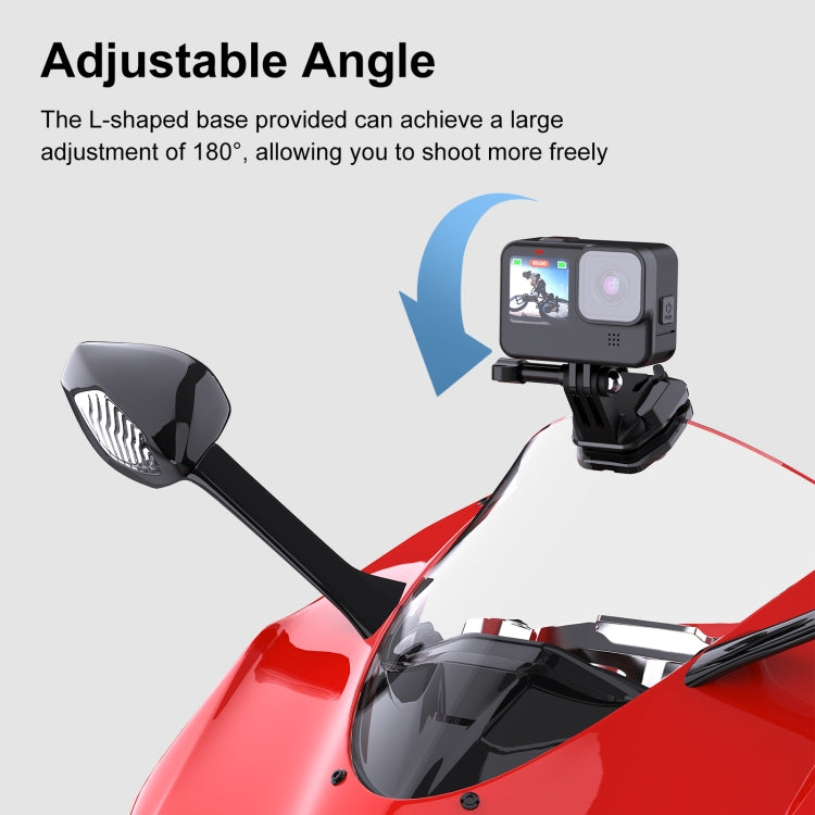 PULUZ Motorcycle Windshield Action Camera Mount Clip for GoPro Hero12 Black / DJI Osmo Action 4 / Insta360 X4 / Ace Pro and Other Action Cameras (Black) - HoMEdemic™ 