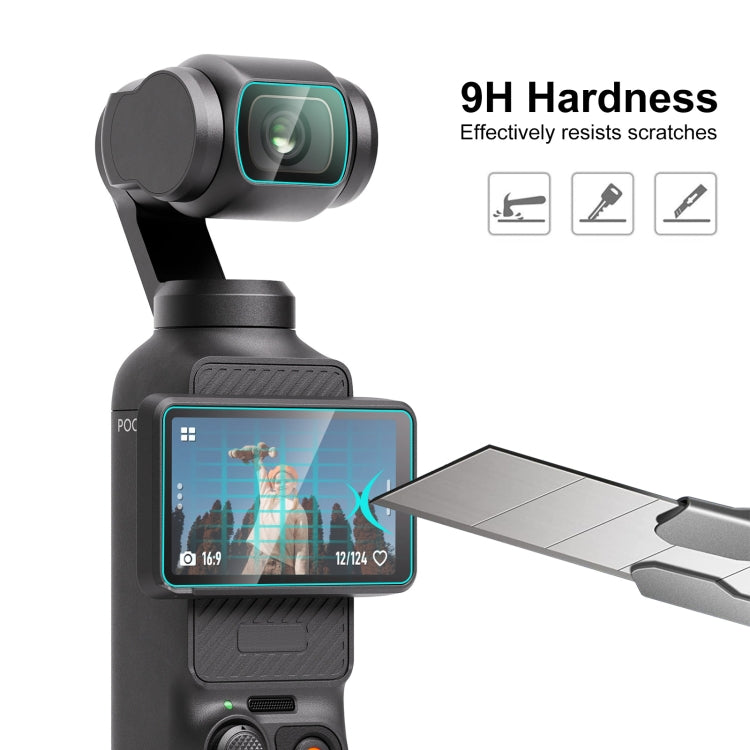 For DJI OSMO Pocket 3 PULUZ 9H 2.5D HD Tempered Glass Lens Protector + Screen Film (Transparent) - HoMEdemic™ 