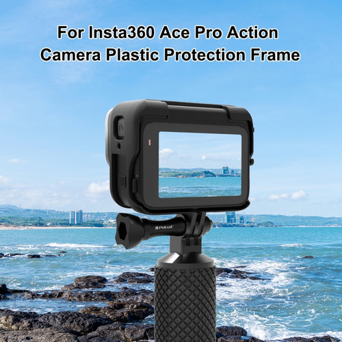 For Insta360 Ace Pro PULUZ Plastic Cage Expansion Adapter Frame with Cold Shoe Base (Black) - HoMEdemic™ 