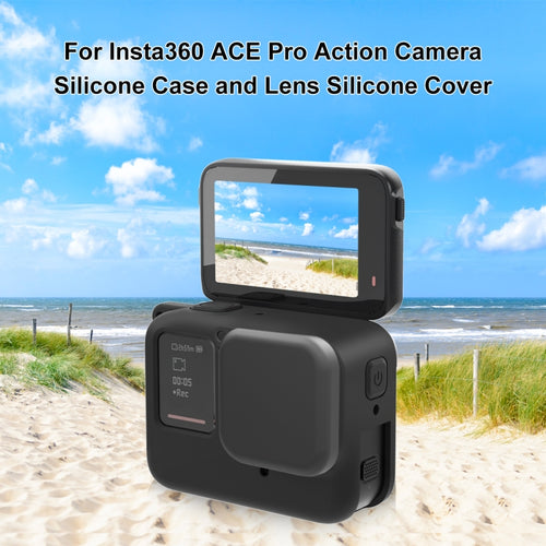 For Insta360 Ace Pro PULUZ Body Silicone Protective Case with Lens Cap (Black) - HoMEdemic™ 