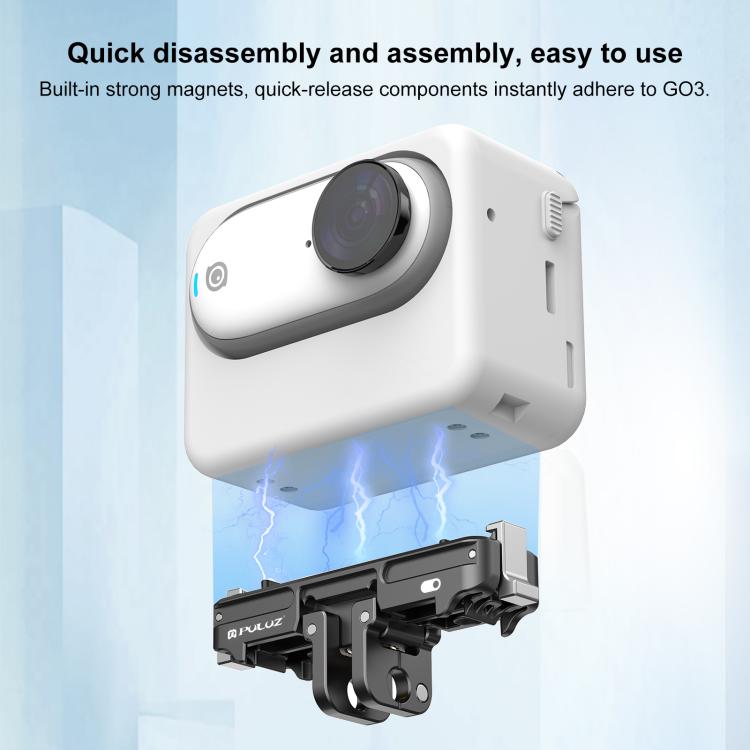 For Insta360 GO3 / GO 3S PULUZ Magnetic ABS Quick Release Base Mount (Black) - HoMEdemic™ 