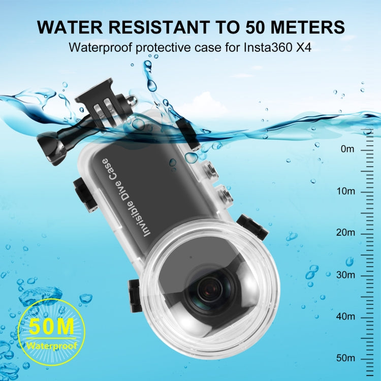 For Insta360 X4 PULUZ 50m Waterproof Sealed Diving Case (Transparent) - HoMEdemic™ 