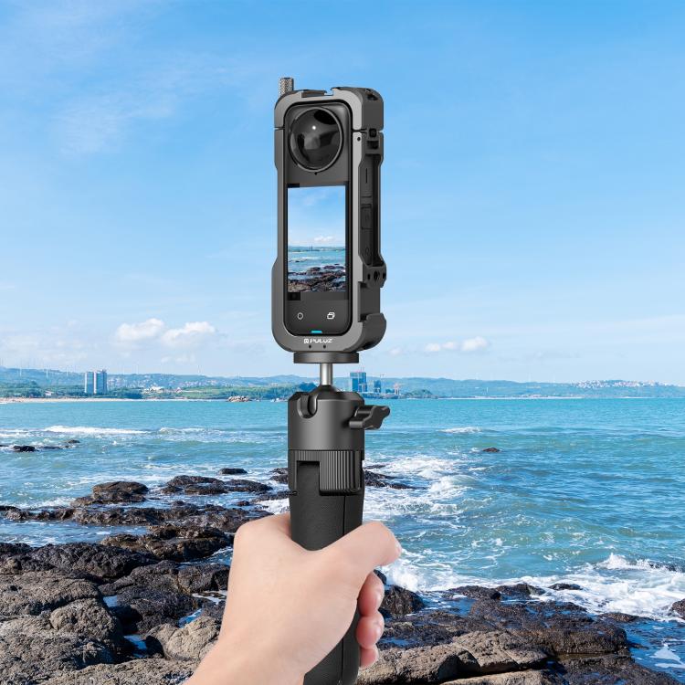 For Insta360 X4 PULUZ Metal Protective Cage Rig Housing Frame with Lens Cover (Black) - HoMEdemic™ 