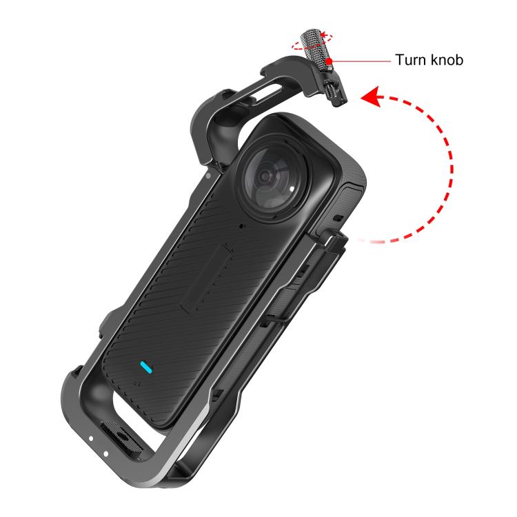 For Insta360 X4 PULUZ Metal Protective Cage Rig Housing Frame with Lens Cover (Black) - HoMEdemic™ 