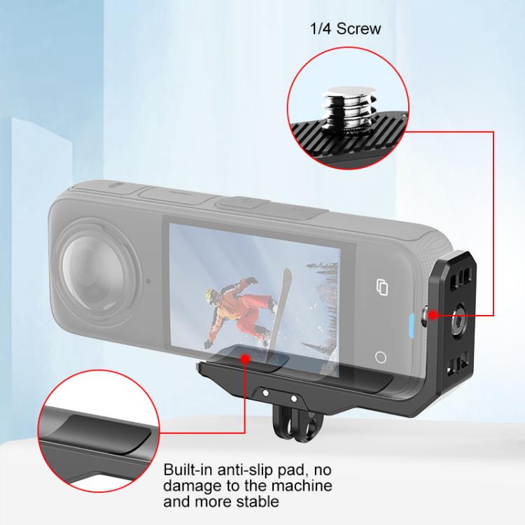 For Insta360 X4 / X5 PULUZ Vertical Horizontal Shooting Quick Release Metal  L Bracket (Black) - HoMEdemic™ 