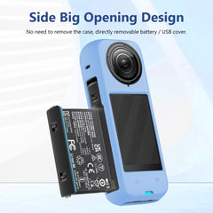 For Insta360 X4 PULUZ Full Body Dust-proof Silicone Protective Case (Blue) - HoMEdemic™ 