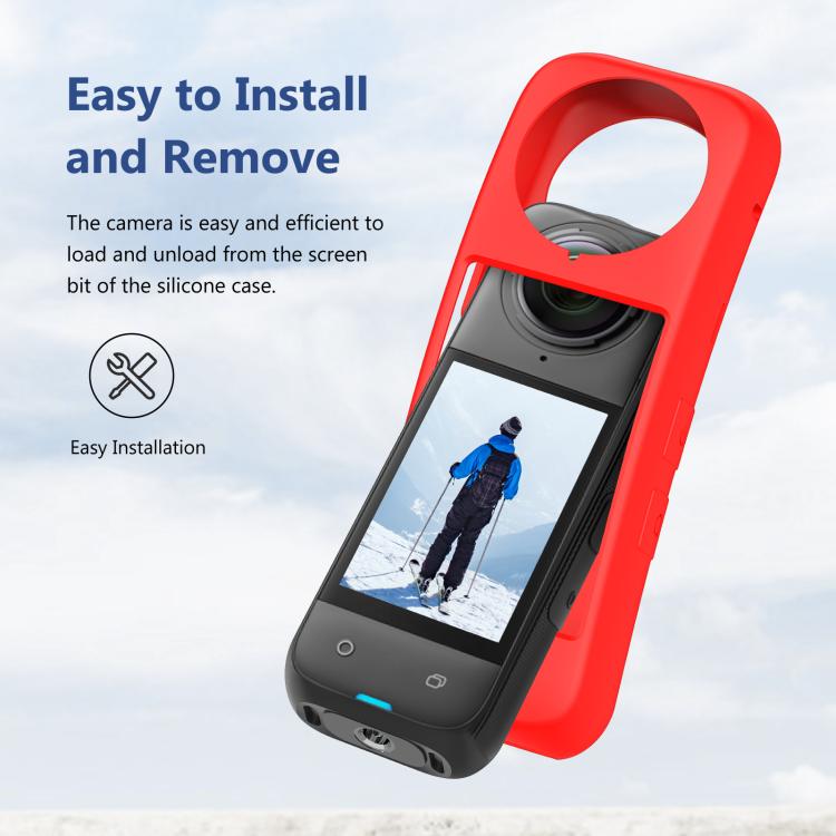 For Insta360 X4 PULUZ Full Body Dust-proof Silicone Protective Case (Red) - HoMEdemic™ 