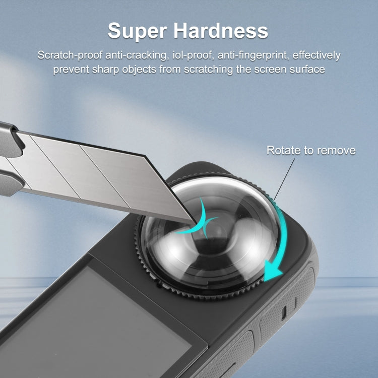 For Insta360 X4 PULUZ Rotation Optical Glass Lens Guard  Protective Cover (Transparent) - HoMEdemic™ 
